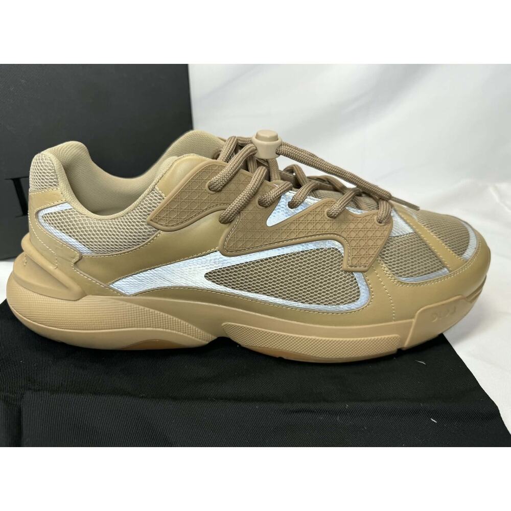 Dior B24 Beige Mesh Leather Trainers Size 46 EU/ 13 US SPB-TS 343339 - Picture 11 of 13